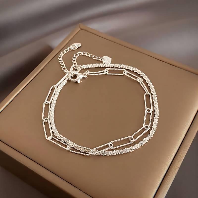 New Fashion  Colour Double Layer Bracelet Sparkling  Exquisite Simple Women Bracelet Fine Jewelry Accessories