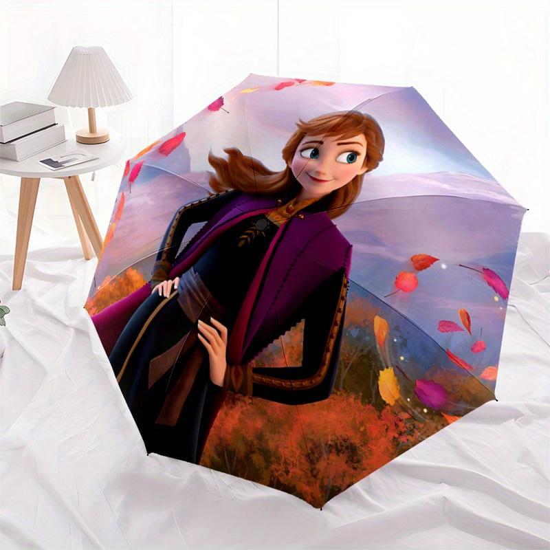 

1pc Anna s Adventure: Automatic Opening/Closing Umbrella with Portable Tri-Fold Design, 8-Bone Iron Frame - Perfect for Outdoor Use, Festive