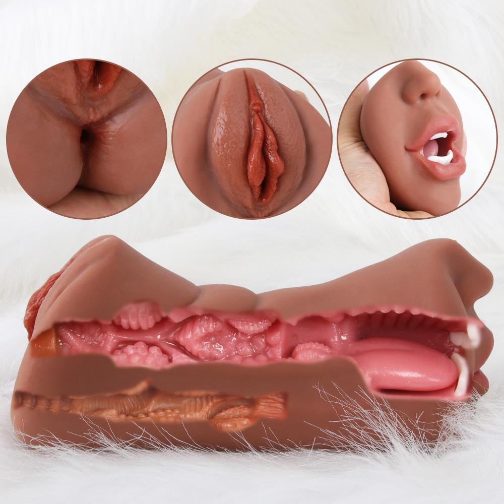 3 In 1 Masturbators Vagina Anal Oral Sexy Toys For Men Artificial Pussy Realistic Mouth Blowjob Male Masturbation Adult Goods
