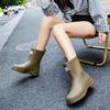 New fashionable outdoor wearable simple women's rain boots medium tube water shoes adult rain shoes waterproof and non-slip thick-soled water shoes