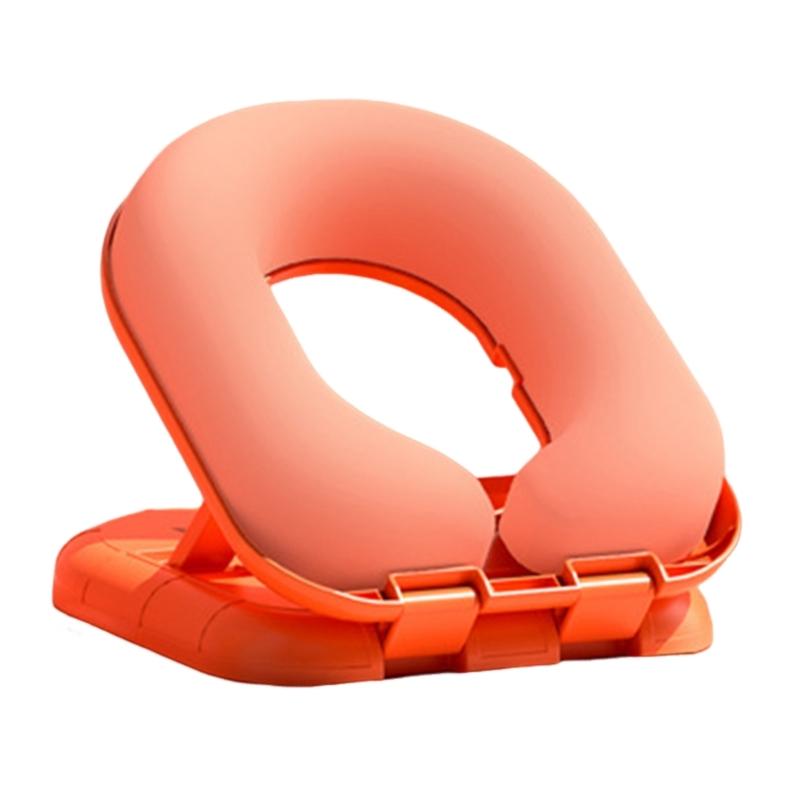 

Ergonomic Memory Foam Desk Pillow for Kids Students Portable Foldable Siesta Support Travel Use Ice Silk Cover оранжевый