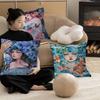 Cartoon Girl Flower Paint Pillow Anime Pillow Sofa Bed Head Pillow Cover Cushion Cover 45x45 Cm Fashion