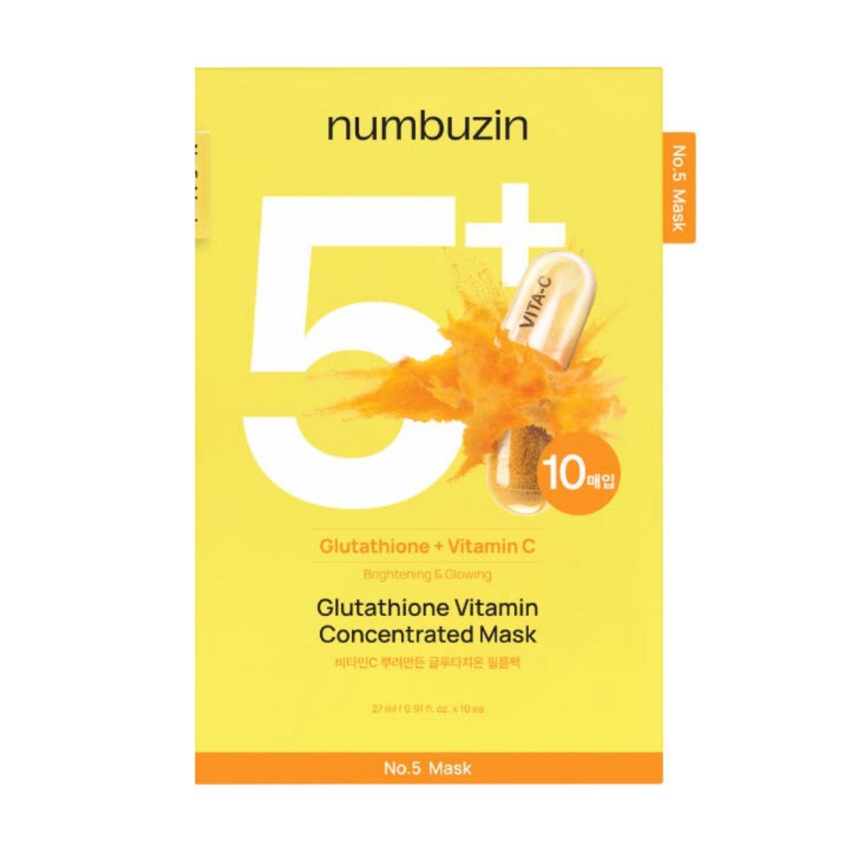 Numbuzin No.5 Vitamin Niacinamide Concentrated Pad Glutathione C Brightening Film Pack 10 Sheets 27ml