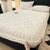 Winter European Style Warm Fleece Milk Velvet Flannel Single Bed Fitted Sheet with Carved Pattern
