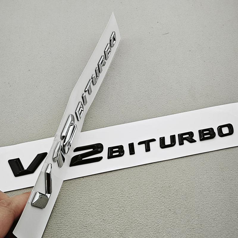 3D ABS Car Styling Logo V12 BITURBO Badge Side Fender Emblem Decal For  Benz S680 GLS600 AMG S65 SL65 G63 G65 Accessory