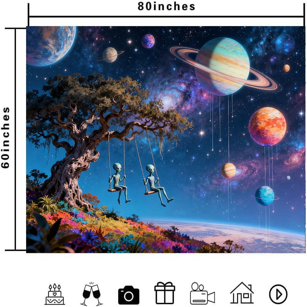 Galaxy Space Tapestry,Outer Space Alien Planets Tapestry for Bedroom Colorful Universe Starry Sky Tapestries Wall Hanging Living