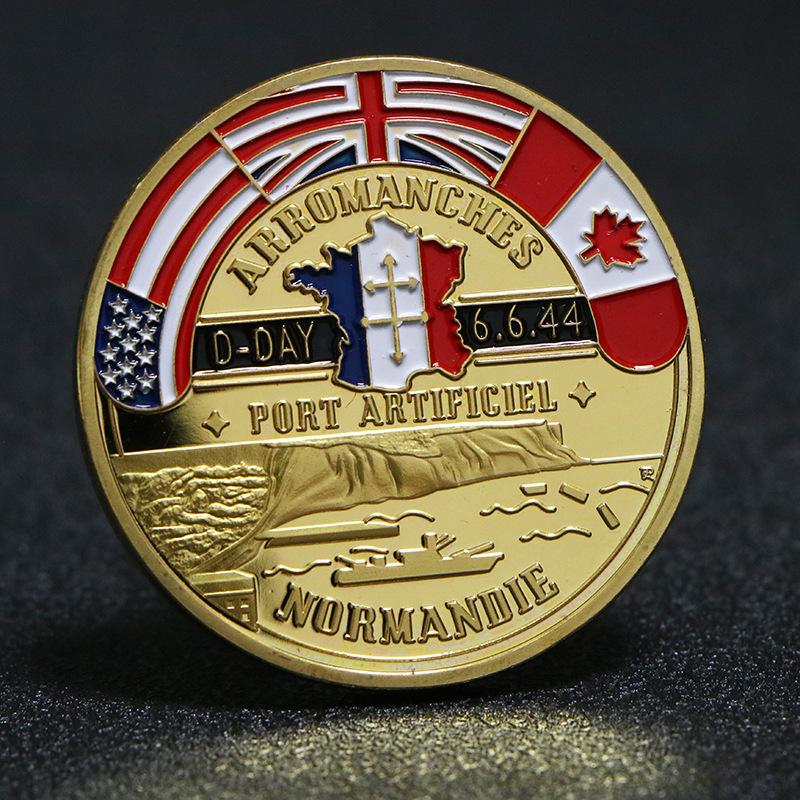

Souvenir Coin German World War II Normandy Landing Maple Leaf Commemorative Coin Collection Coin 82 Division Coins золотой