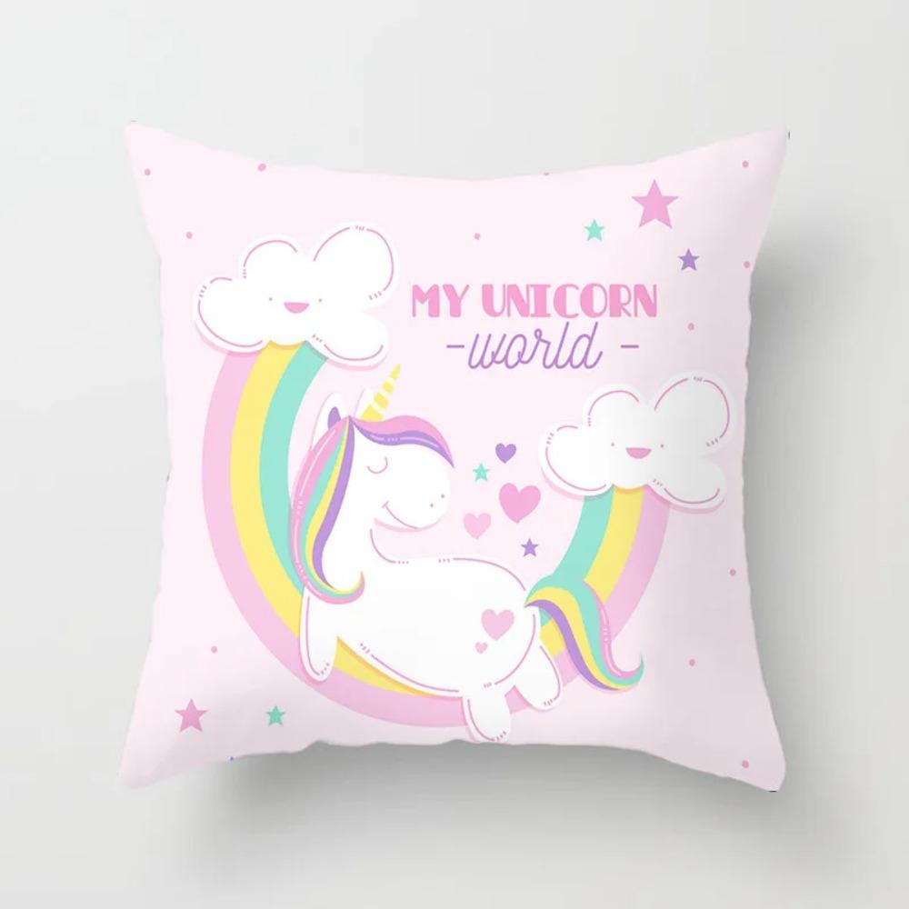 Home Decor Unicorn Themed Cute Patterns for Cozy Decor Pattern Cushion Cover Suitable for Sofa Bedroom Car Pillow Cover