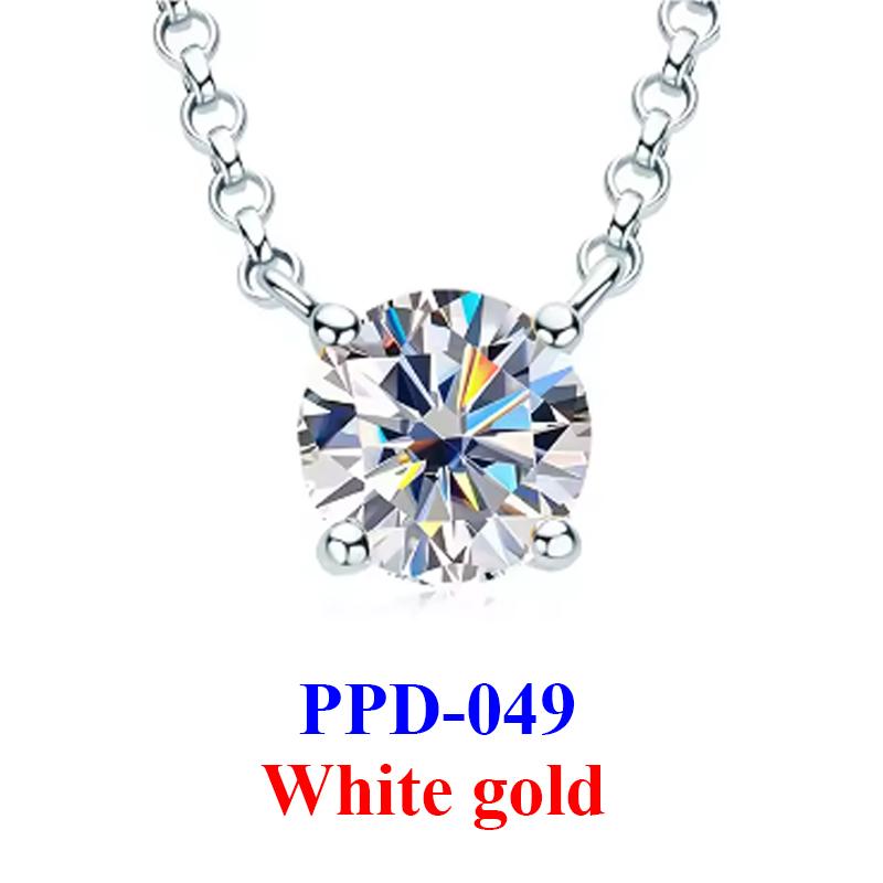 1-3CT Moissanite Diamond Pendant Women's Necklace Original 925 Sterling Silver Jewelry Gold Lady Necklace Chain