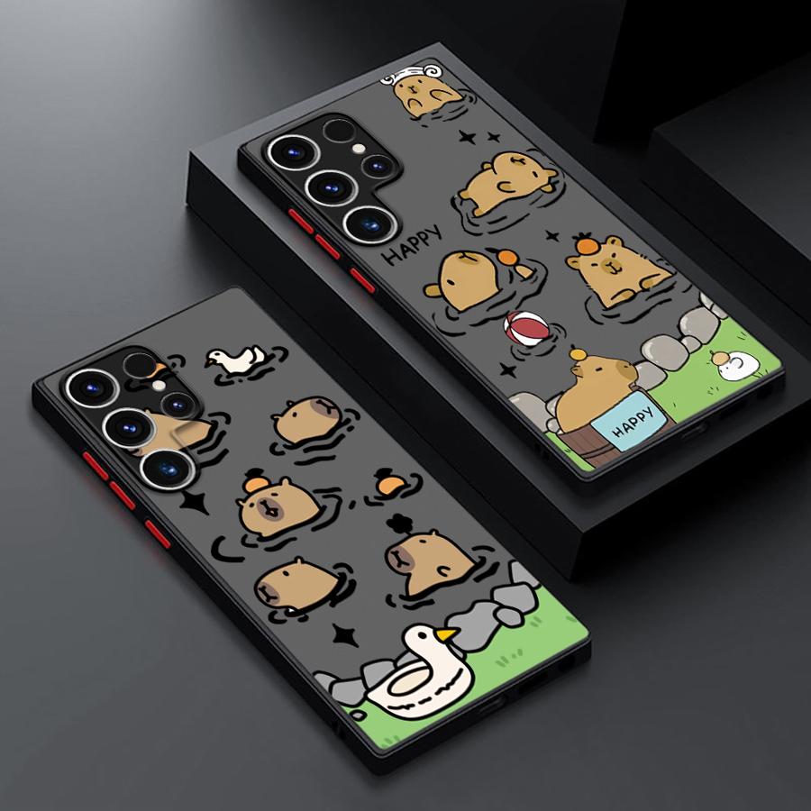 Capybara Cartoon Funda Back Phone Cover Case for Samsung Galaxy S25 Ultra S21 S26 S24 Plus S23 FE Note 20 Ultra 10+ S20 FE S22