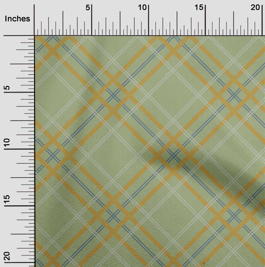 oneOone Cotton Flex Fabric Tartan Check Print Fabric BTY 40 Inch Wide