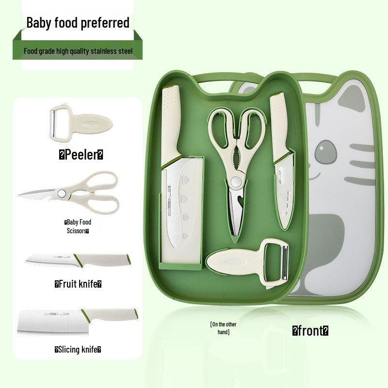 Portable Baby Toddler Food Prep Set: Knife & Cutting Board Combo
