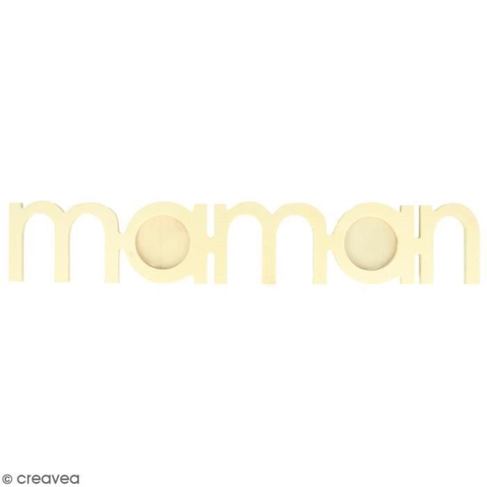 Cadre photo - ARTEMIO - Maman - 37 x 6,5 cm - Bois - Fête des mères