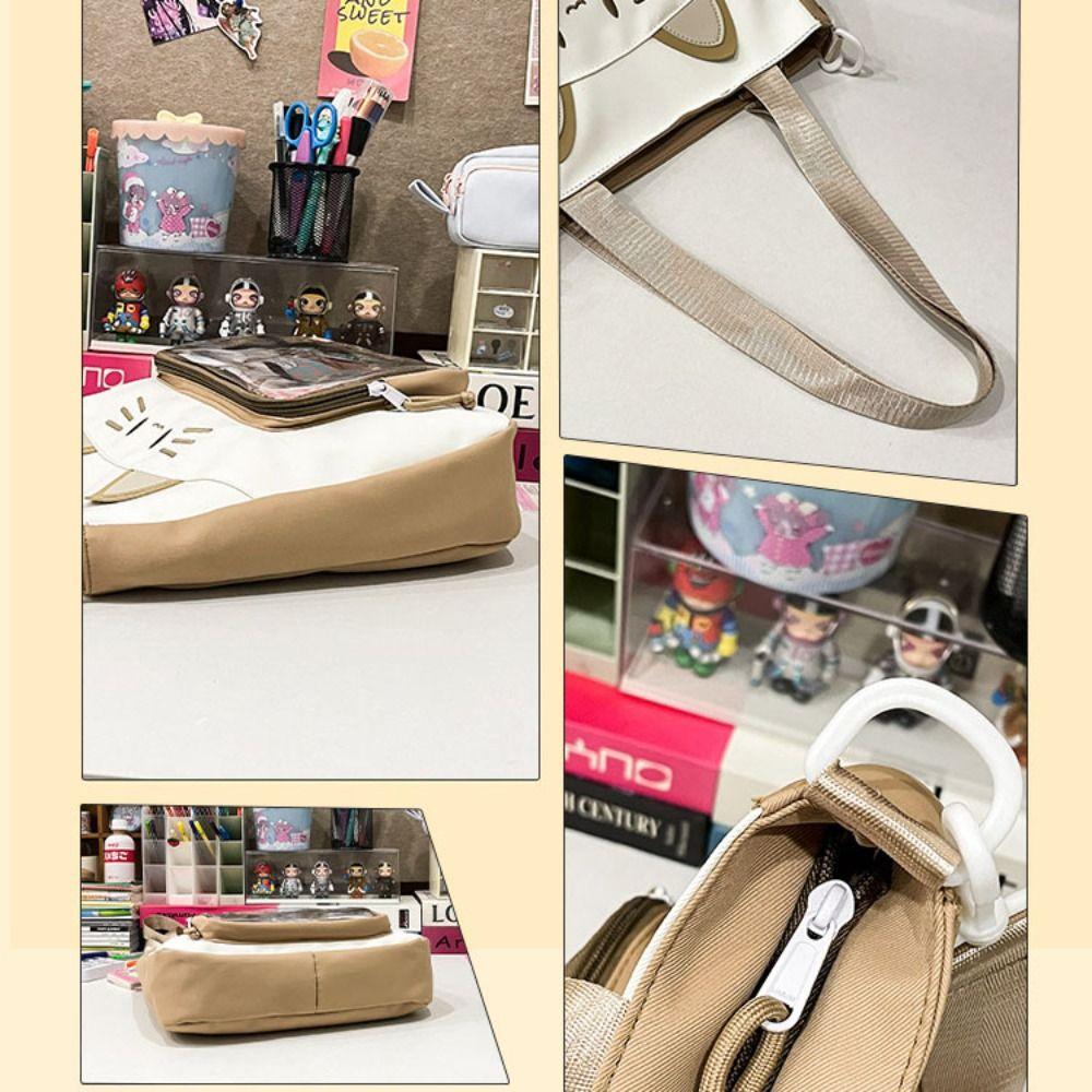 Zipper Bag Kawaii Cat Itabag Nylon Idol Merchandise Storage Transparent Pocket Small Item Bag Badge Storage Bag