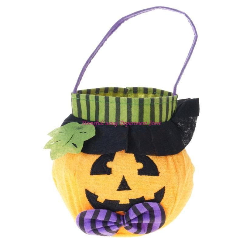 Halloween Partys Favor Bag Vampires Black Cats Design Fabric Candy Collector For Trick Or Treats Event