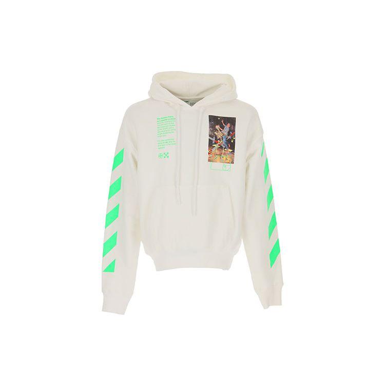 

Off-White SS21 Хлопковая толстовка с логотипом Мужские топы белого цвета 0MBB037R20E300140188