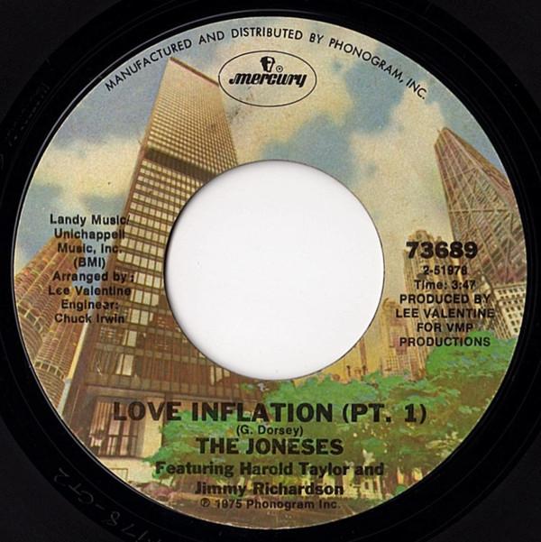 

7inch Record JONESES - Love Inflation 73689 Mercury 1975 US Soul/Funk Used
