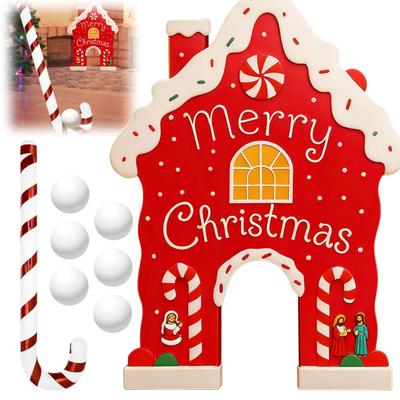 Noel Zencefilli Kurabiye Golf Oyunu Seti Kapalı Parti Aktivitesi Şeker Kamışı Sopası ve 6 Top ile Golf Oyunu Aile Çocuk Yetişkinler İçin Tatil Partisi Oyunları