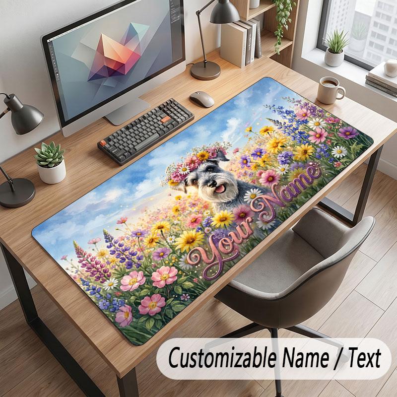 Temă Grădină Florală Mouse Pad Personalizat cu Nume Text Imprimat Covoraș de Birou Pentru Decor Masă Acasă Birou