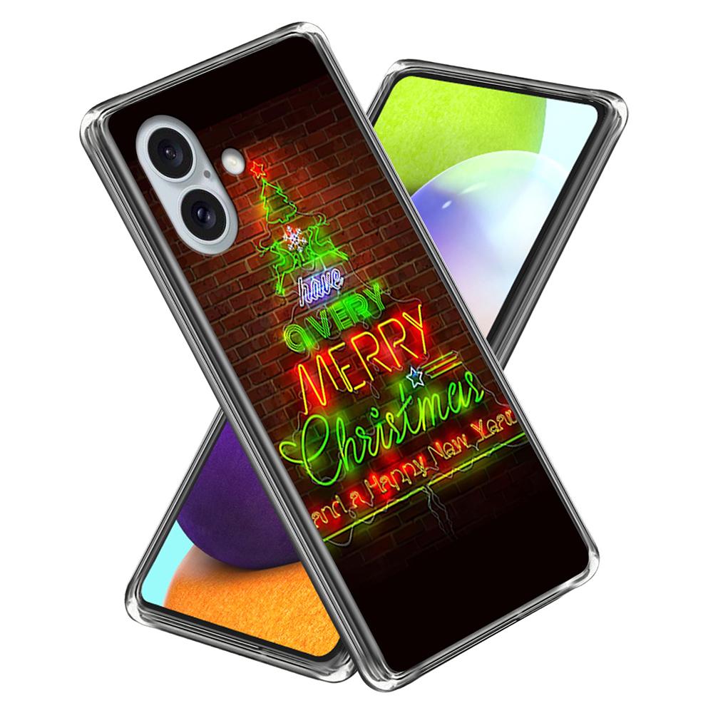 For iPhone 16 Case Christmas Pattern Printing Soft TPU Phone Cover