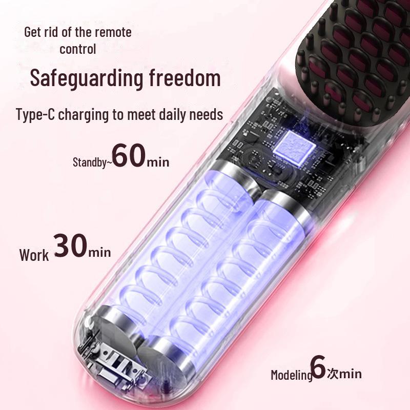 Cross-Border Portable Wireless Hair & Beard Styling Comb - Negative Ion Care, Non-Damaging, Rechargeable.