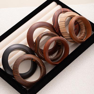 Chinese Retro Ethnic Style Wooden Bracelet with a High-end Feel Simple and Niche Solid Wood Element Bracelet Handmade Accessory