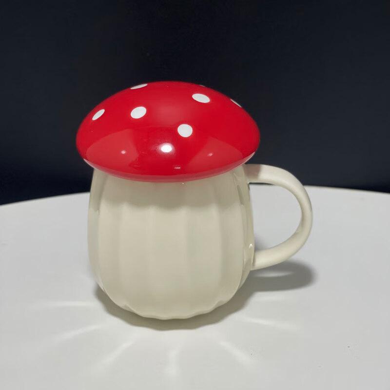 Chao Si Hui Red Mushroom Ceramic Mug with Lid