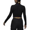 Jordan Solid Color Comfortable Skin-Friendly Stand Collar Cropped Top Women Tops Black FV7186-010