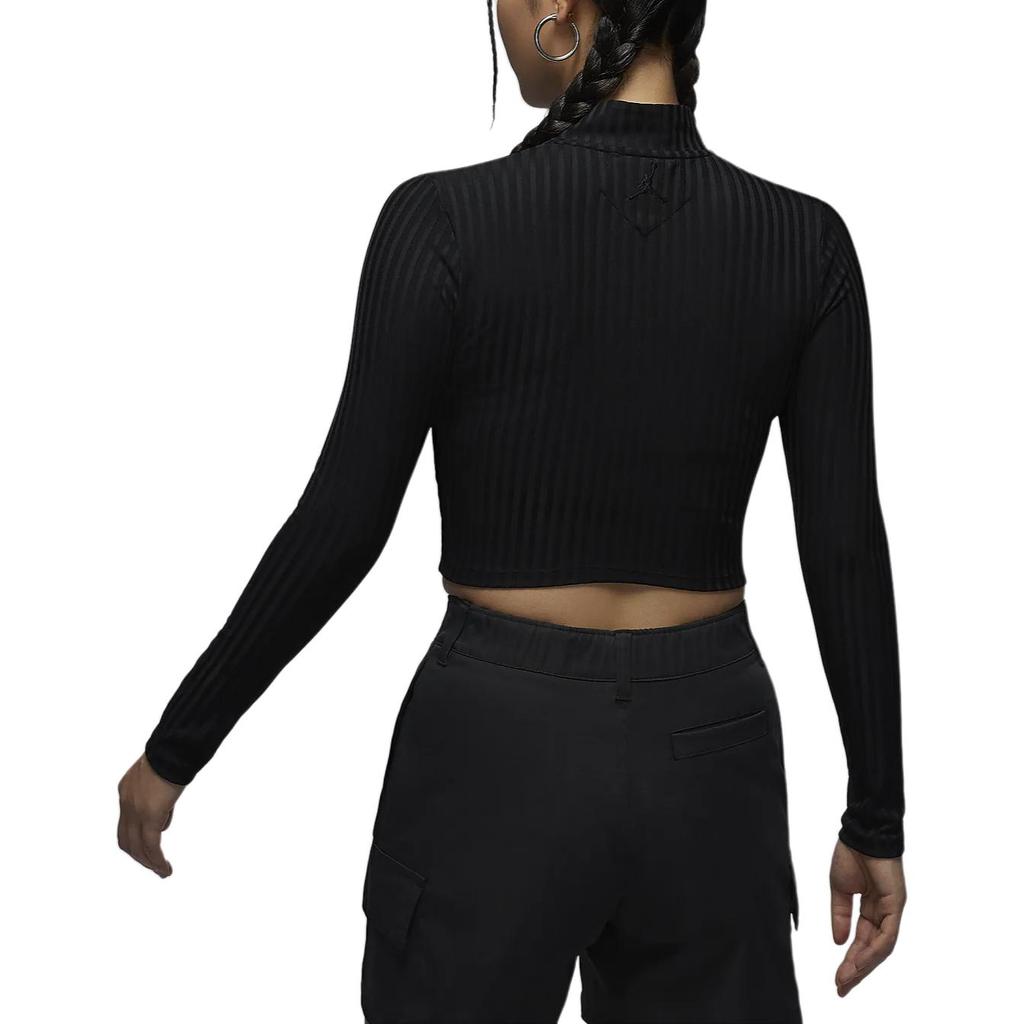 Jordan Solid Color Comfortable Skin-Friendly Stand Collar Cropped Top Women Tops Black FV7186-010