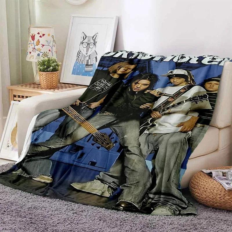 Tokio Hotel Rock Band Printed Flannel Blanket Soft Cozy Kids Blanket for Sofa Bed or Travel Warm Gift Idea for Birthday