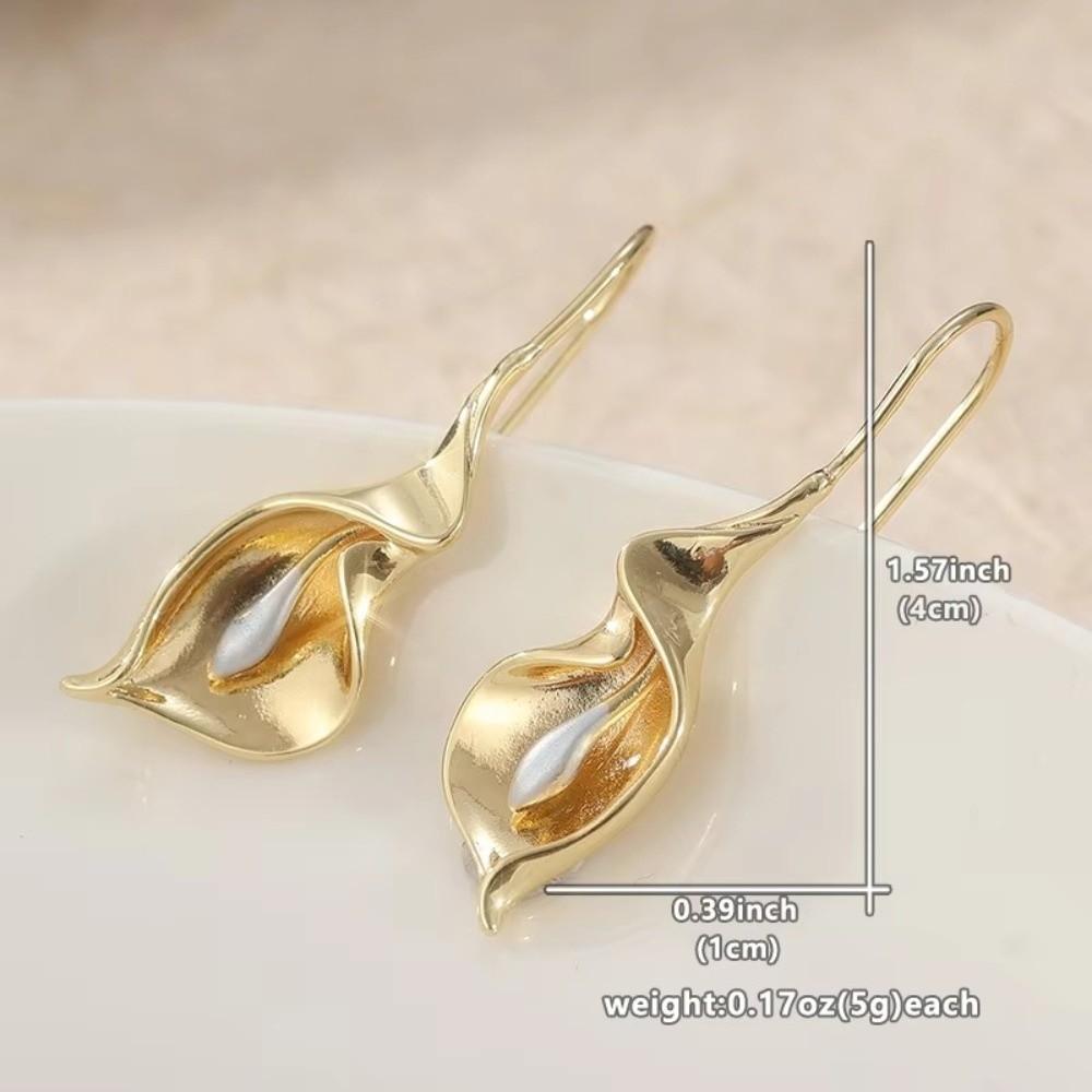 Gold Silver Drop Earrings Lightweight Calla Lily Earrings Fashion Floral Dangle Earrings Women