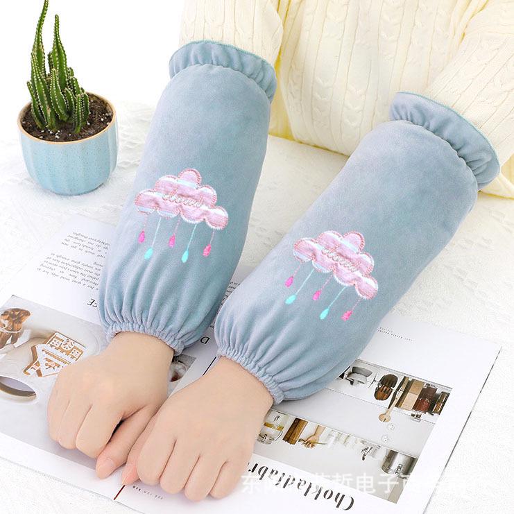 Men's and Women's Cute Korean Style Mid-Length Fleece Sleevelets and Foot Covers for Autumn and Winter