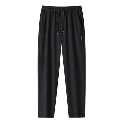 Ice Silk Sports Pants Men's Summer Thin Stretch Quick Drying Pants, Loose and Breathable Straight Leg Casual Pants