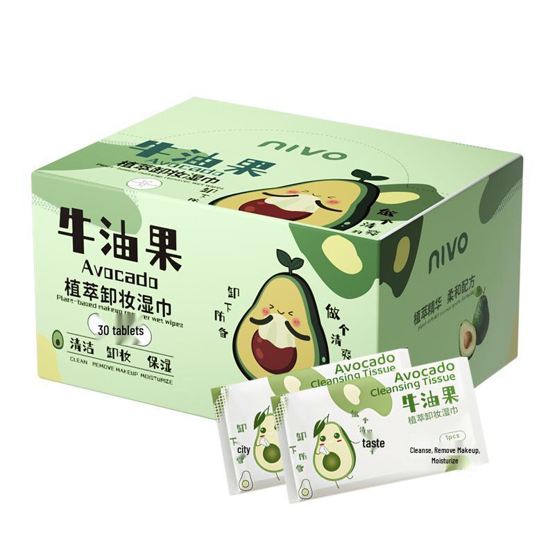

Салфетки для снятия макияжа с авокадо: Индивидуально упакованные, нежные, портативные очищающие салфетки, не требующие смывания, для путешествий Pack of 30