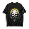 Biohazard Gas Mask Skull Print Trendy Casual Short Sleeve T-Shirt Pure Cotton T-shirt