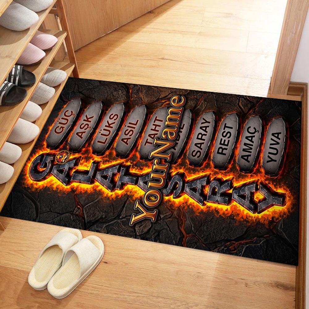 Galatasaray Personalized Name Floor Rug Office Rug Suitable For Outdoor Dormitory Kitchen Hallway Antislip Carpet Anime Office Decor Spiritual Gift
