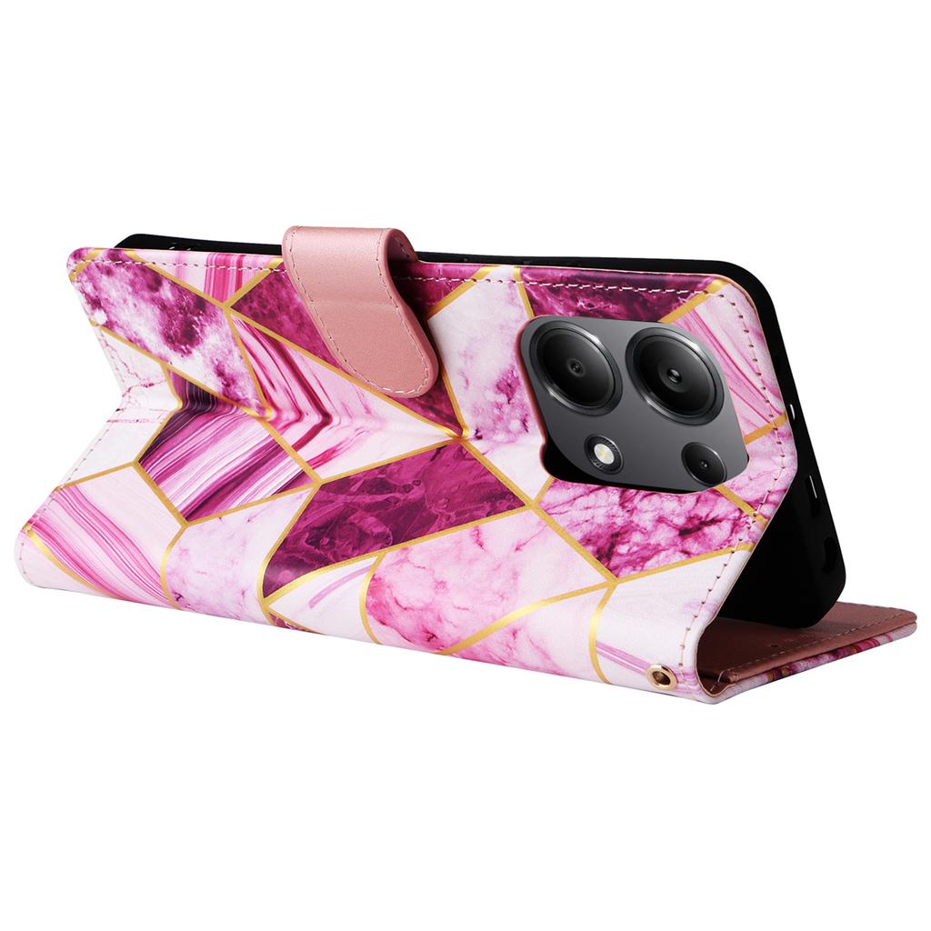 For Xiaomi Redmi Note 13 Pro 4G/Poco M6 Pro 4G Leather Flip Cover Marble Pattern Stand Wallet Phone Case