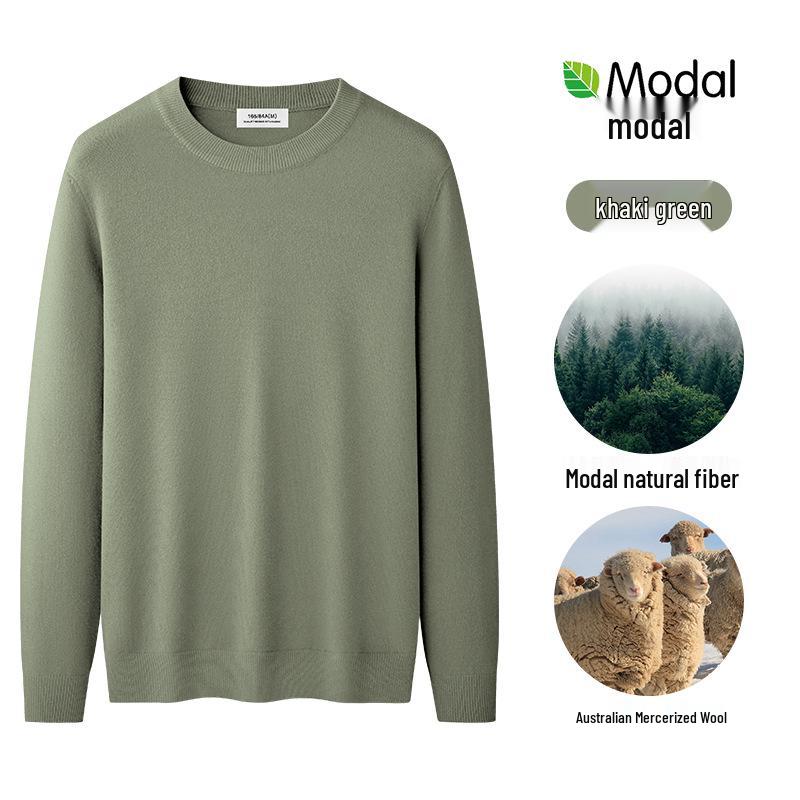 

Men s Thickened Wool Knit Sweater - Warm Autumn & Winter Base Layer L (60-70 kg)