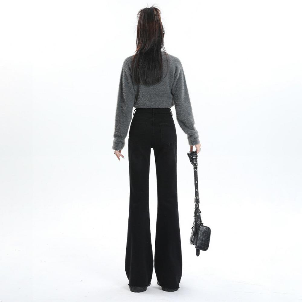 Autumn and winter new micro-flared jeans women's fashion design sense high waist and thin jeans