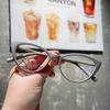 Small Frame Reading Glasses Anti Blue Light Prescription Eyeglasses Woman Clear Leopard Cat Eye Transparent Fashion Eyewear 2024