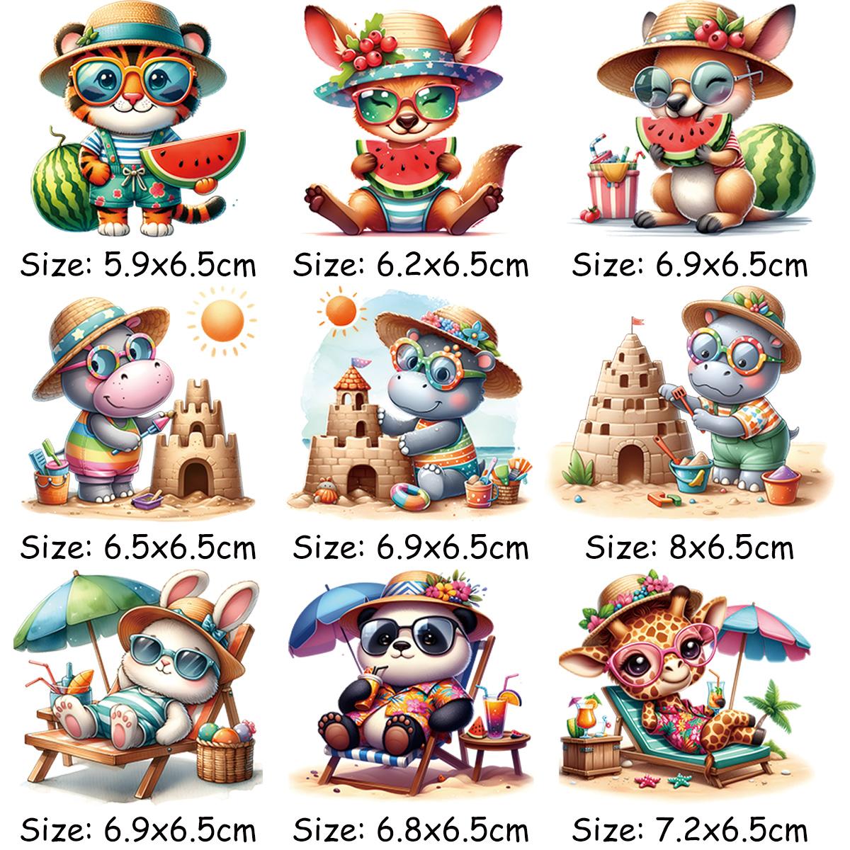 

Железные нашивки для одежды, пляжные релаксирующие животные, сделай сам, теплопередача, новый аксессуар для одежды, моющиеся значки для одежды, нашивки