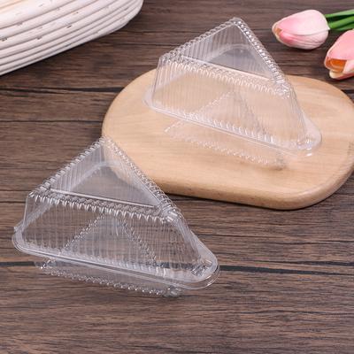 10 Stück Kuchenstück Plastikbehälter Klarer Dreieckiger Dessertbehälter Lebensmittelverpackungsbox Stapelbarer Obstkuchen Sandwichhalter