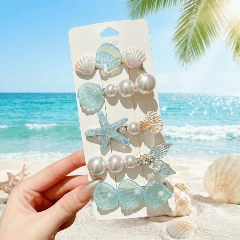 5 pcs/set Zinc Zinc Alloy Duckbill Clips Set Shell Hair Pins Cute Hair Barrettes For Girls
