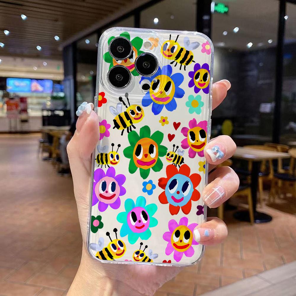 

Text Quotes Bee Phone Case for iPhone 17 Air 16 15 14 Plus 13 12 11 Pro Max X Xs XR 8 e Soft TPU Transparent Cover iPhone 8 Plus