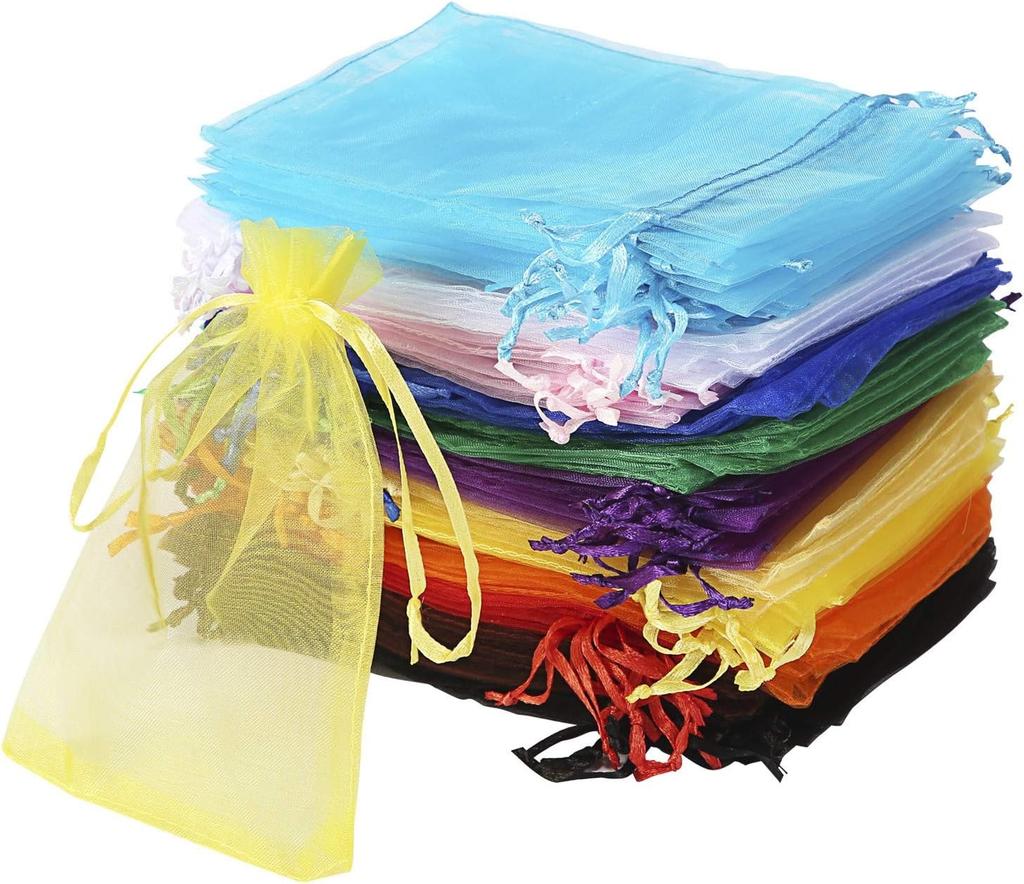 50/100PCS Drawstring Organza Bags Jewelry Gift Packaging Bag Candy Jewelry Display Christmas Wedding Thanksgiving Gift Bags
