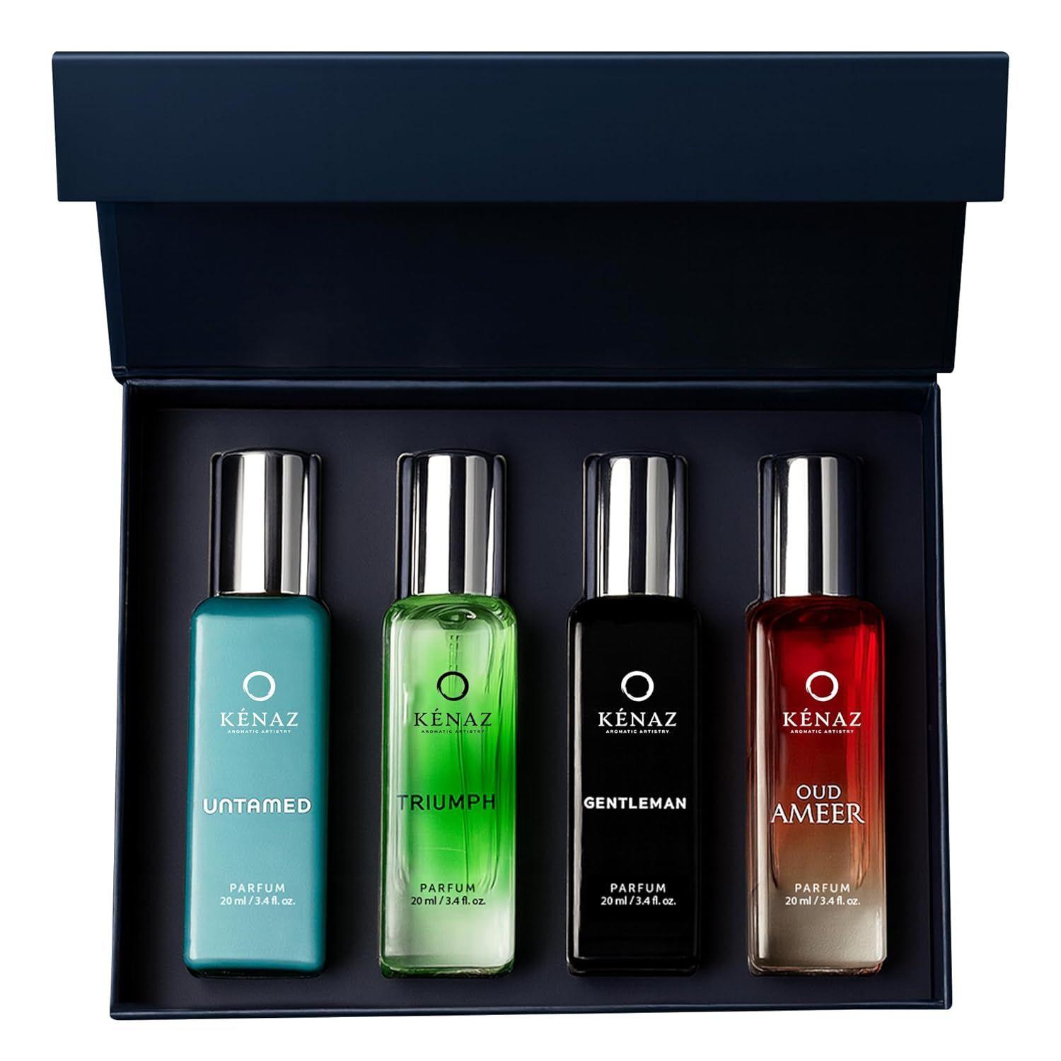 KENAZ Men Gift Set | Perfume for Man | 4 x 20ML Perfumes | Woody  & Fresh Aromatic Notes | Long Lasting Luxury Fragrance for Men | 80ml