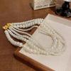 Pearl Necklace Women's Ins Wind Vintage Magnetic Buckle Beaded Collarbone Chain Explosion