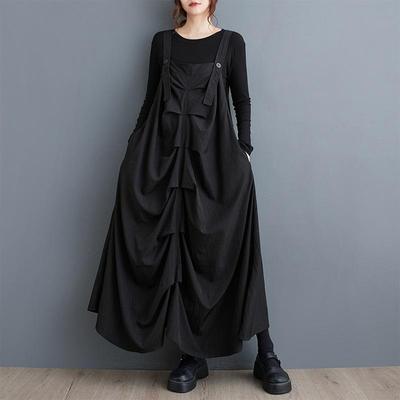 Sleeveless Plus Size Black Vintage New In Dresses For Women Casual Loose Long Spring Autumn Dress
