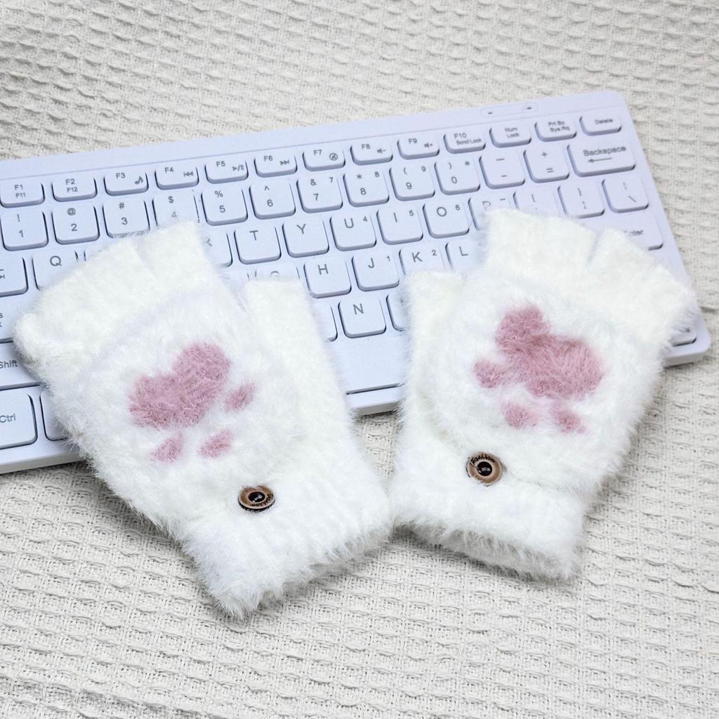 Cozy Cat Paw Touch Screen Gloves: Winter Sports & Cycling