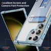 Shockproof Acrylic Card Holder Clear Phone Case for Samsung  S24 Ultra S23 Plus S22 S21Ultra Note 20 Metal Kicstand Bumper Cover